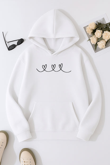 WHITE-HEARTS HOODIE