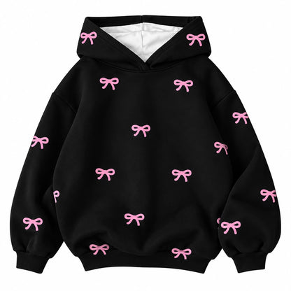 OVERSIZED-BLACK BOW HOODIE