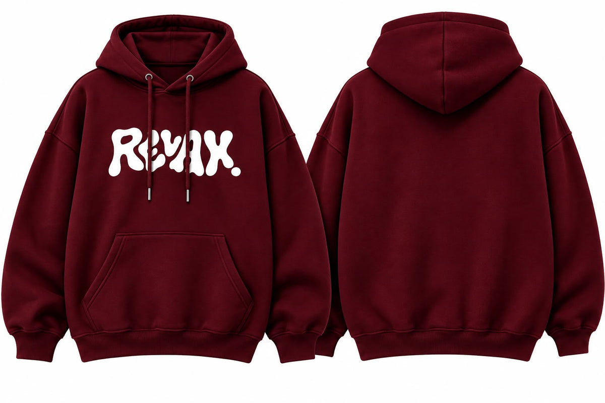 RELAX MAROON OVERSIZED HOODIE