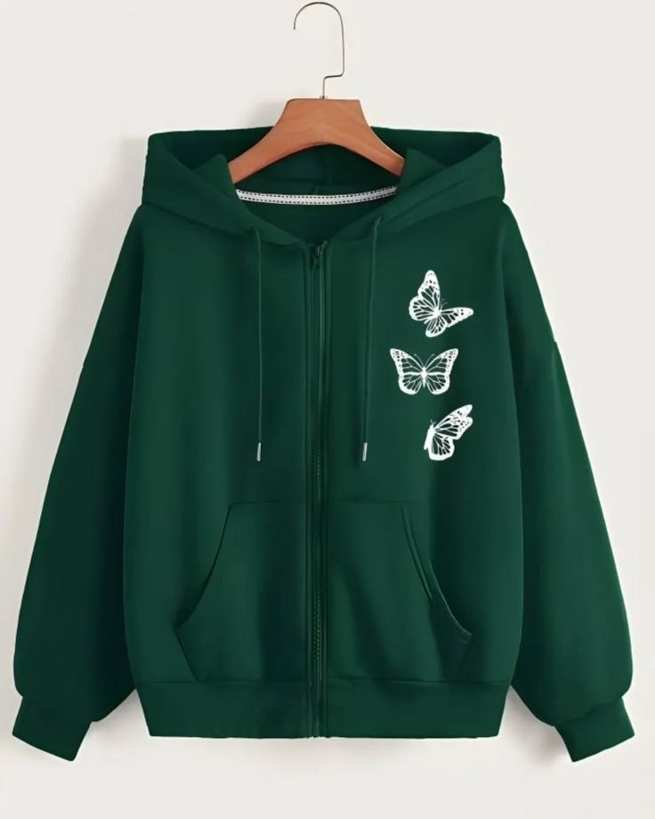 BOTTLE-GREEN ZIPPER HOODIE