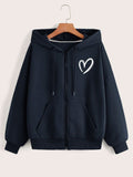NAVY-BLUE ZIPPER HOODIE