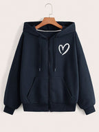 NAVY-BLUE ZIPPER HOODIE