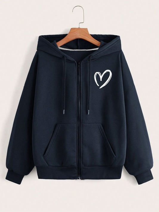 NAVY-BLUE ZIPPER HOODIE
